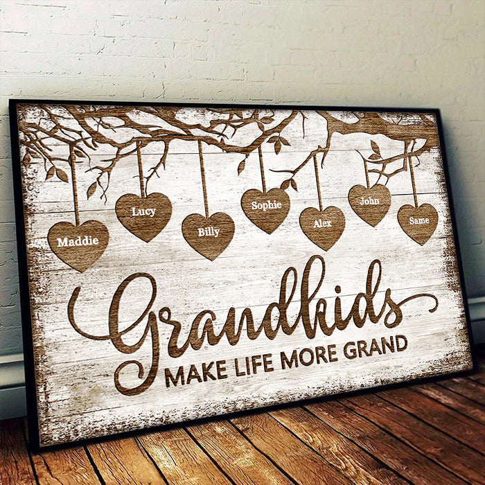 My Grandkids 12x36 Personalized Canvas Print