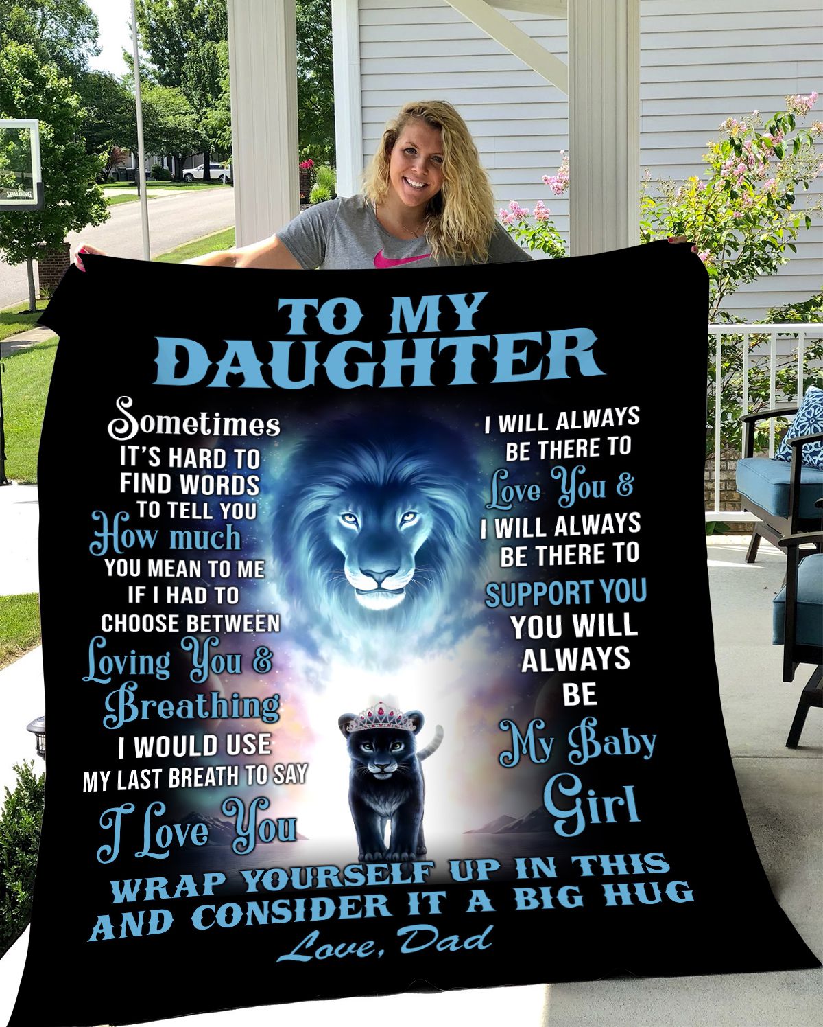 To My Daughter - Big Hug Blanket 50x60