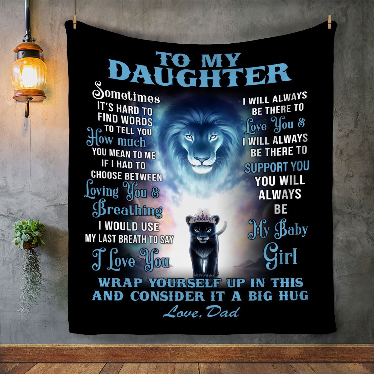 To My Daughter - Big Hug Blanket 50x60