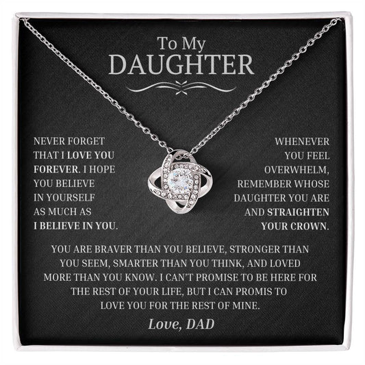 To My Daughter - Love Knot Necklace