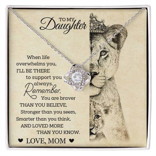 To My Daughter - Love Knot Necklace