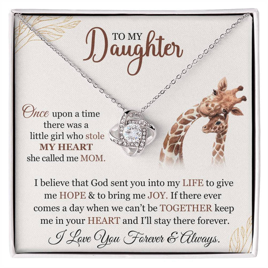 To My Daughter - Love Knot Necklace