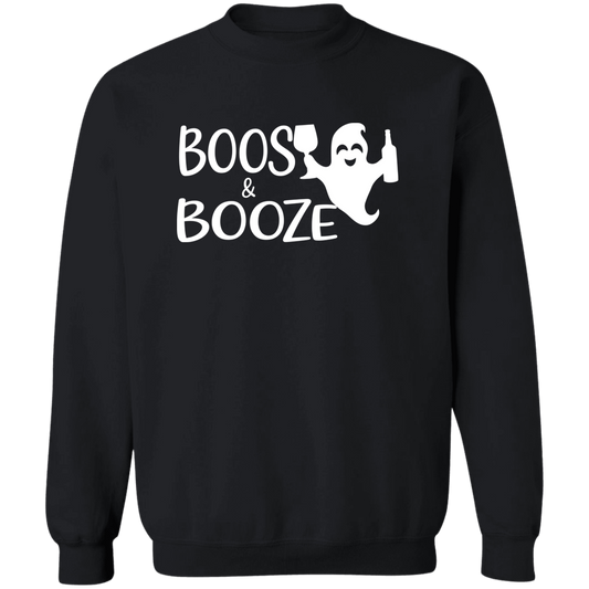 Halloween - Boos & Booze - Crewneck Pullover Sweatshirt