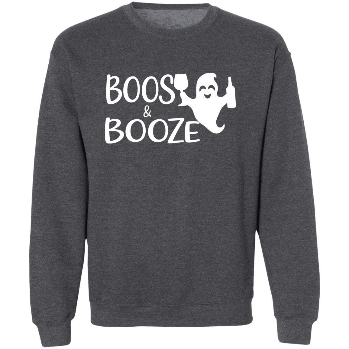 Halloween - Boos & Booze - Crewneck Pullover Sweatshirt