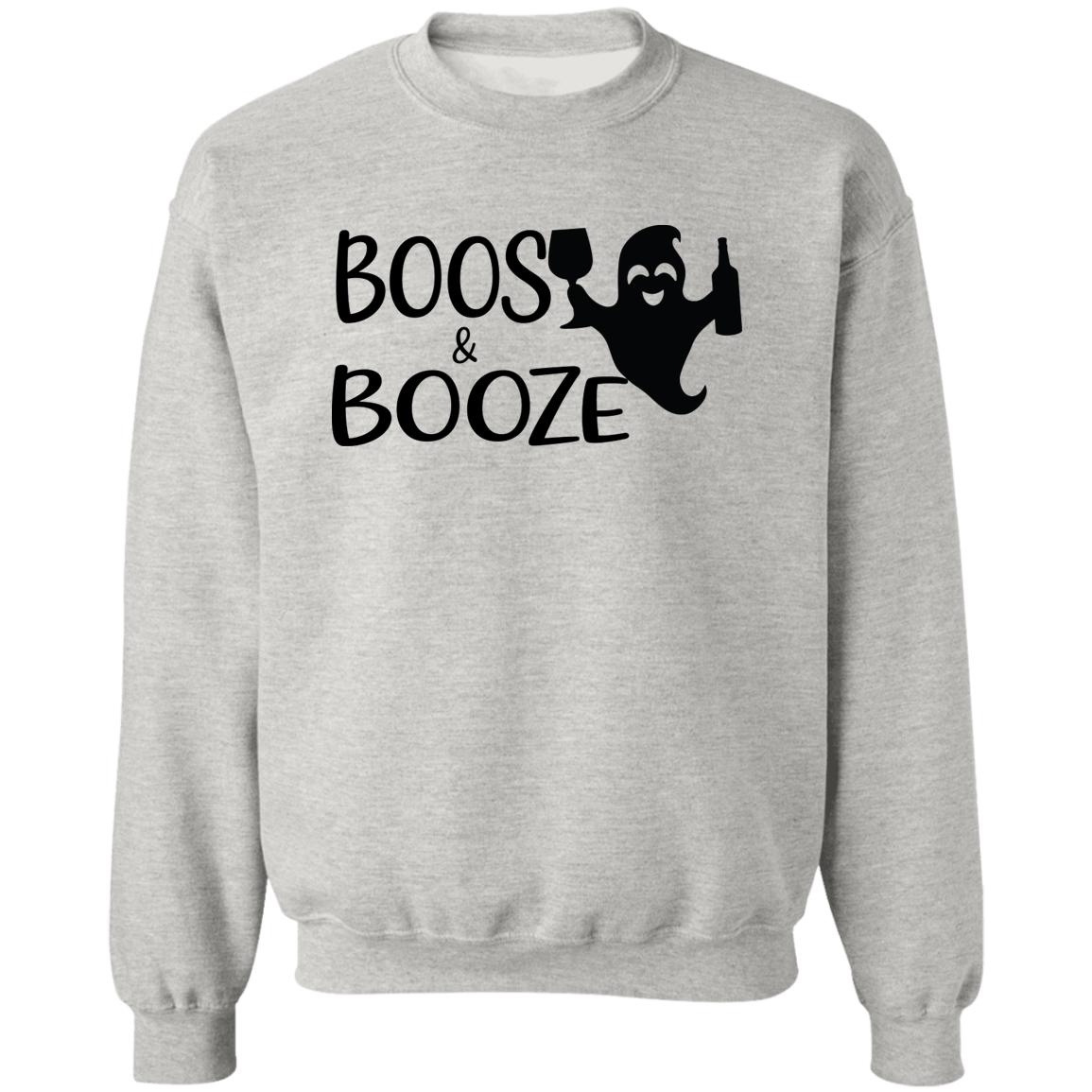 Halloween - Boos & Booze - Crewneck Pullover Sweatshirt