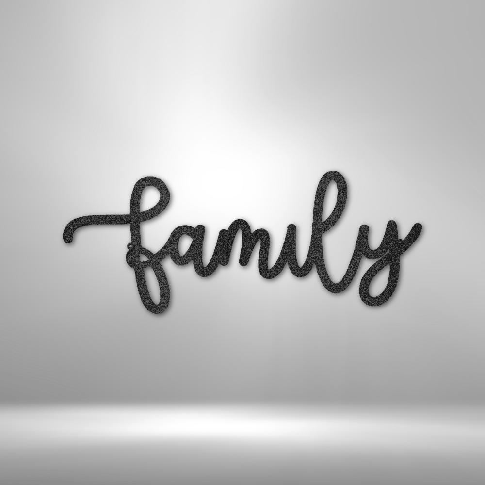 Family Script - Metal Art - Home Decor