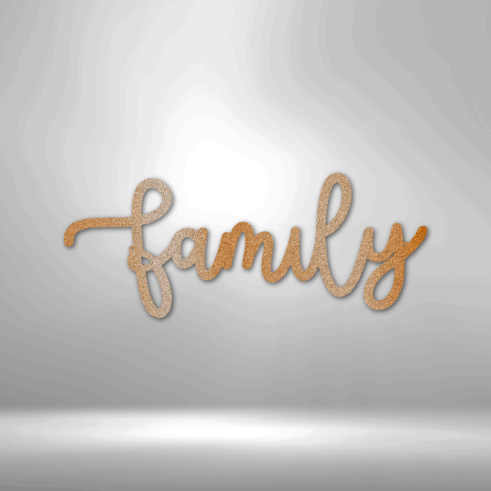 Family Script - Metal Art - Home Decor