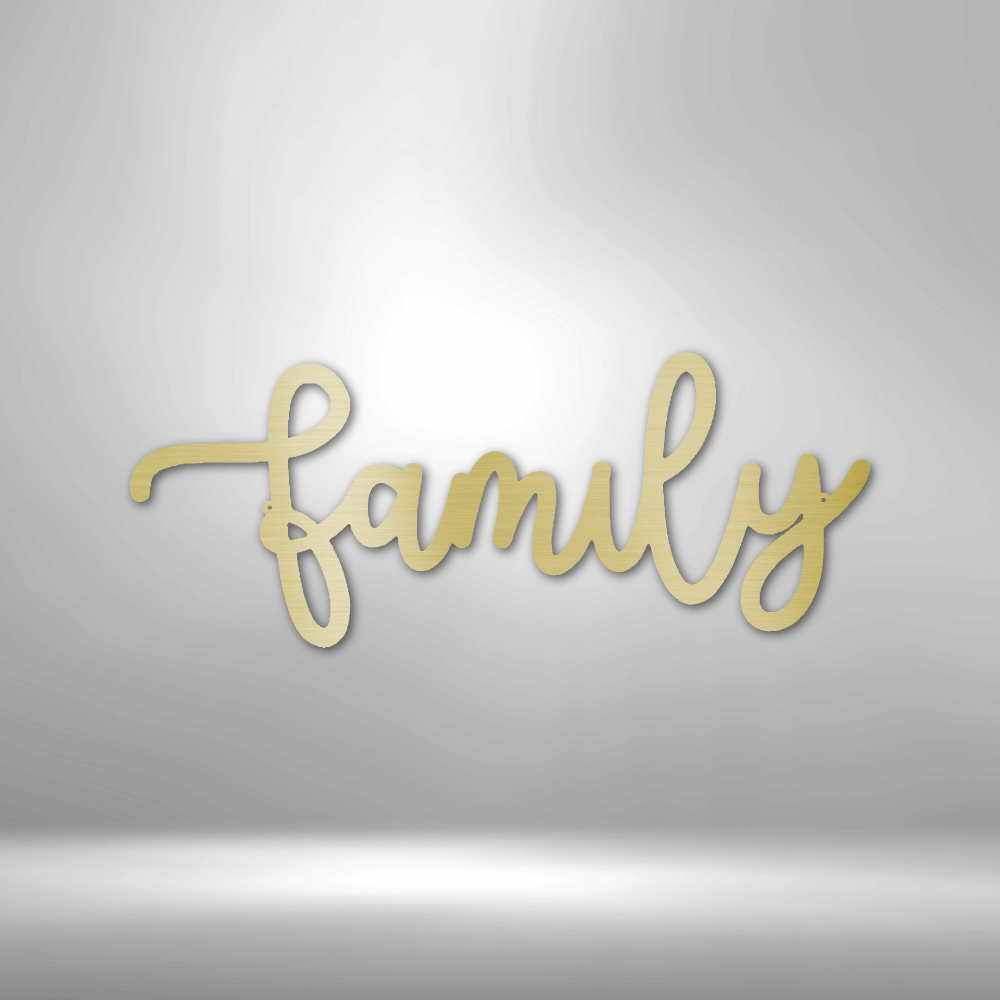 Family Script - Metal Art - Home Decor