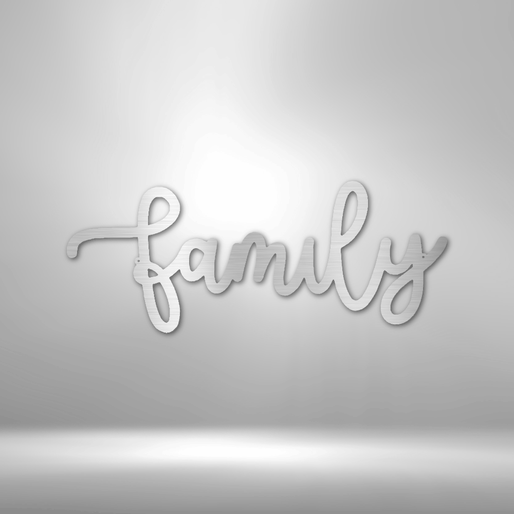 Family Script - Metal Art - Home Decor