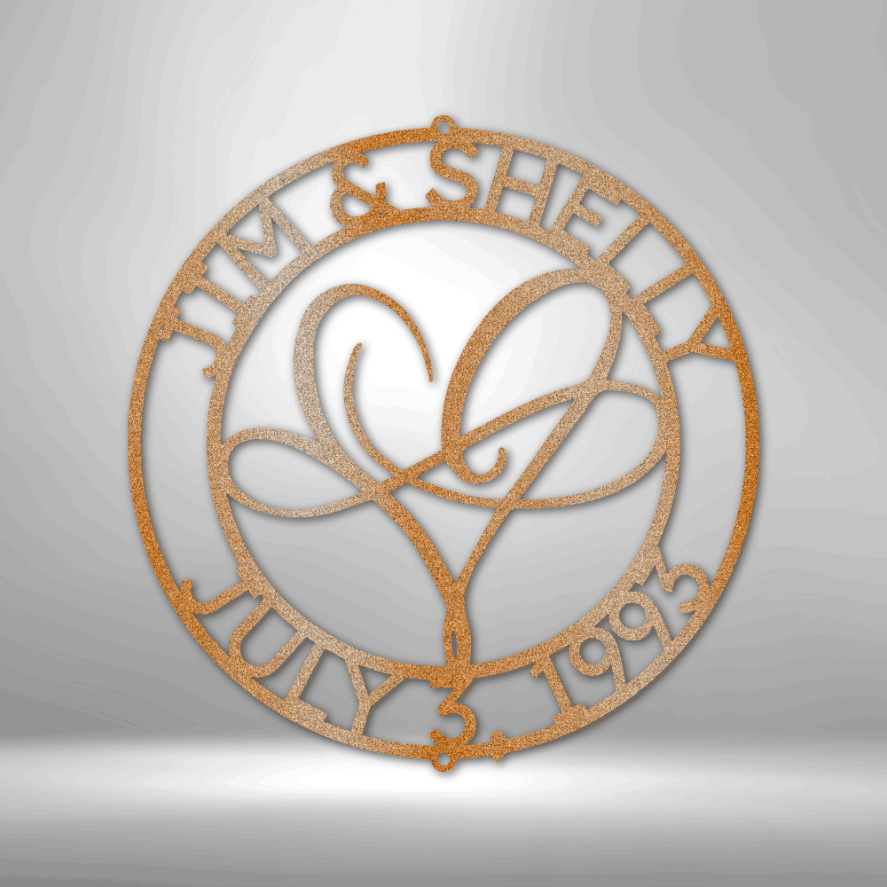 Infinite Love Monogram - Metal Art - Home Decor