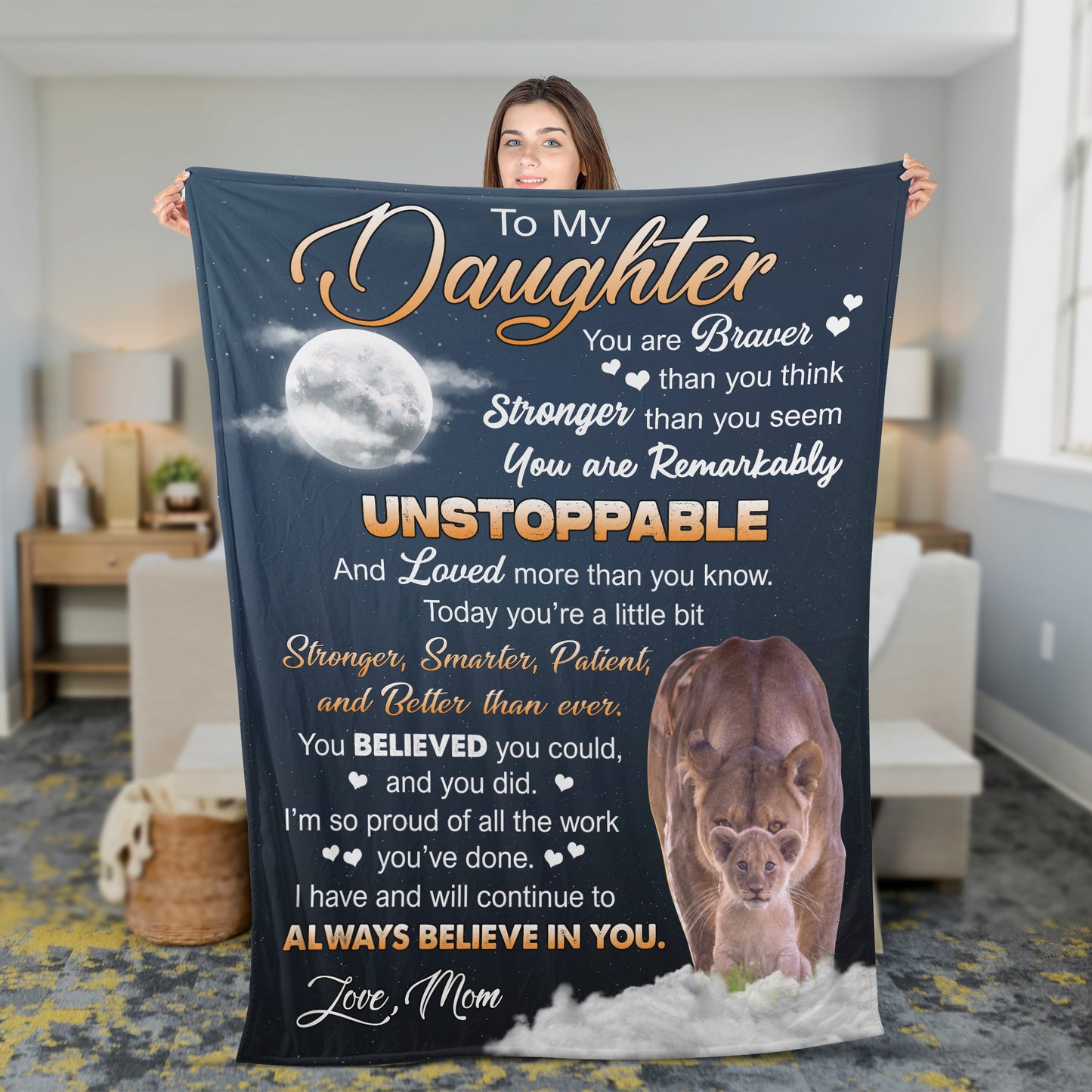 To My Daughter - Fleece Blanket 60x80