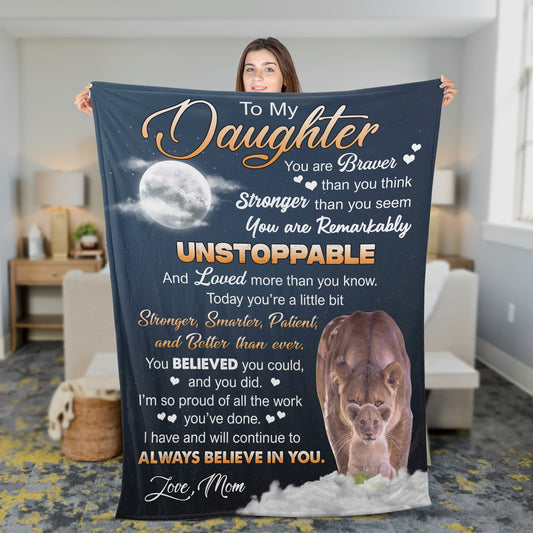 To My Daughter - Fleece Blanket 60x80