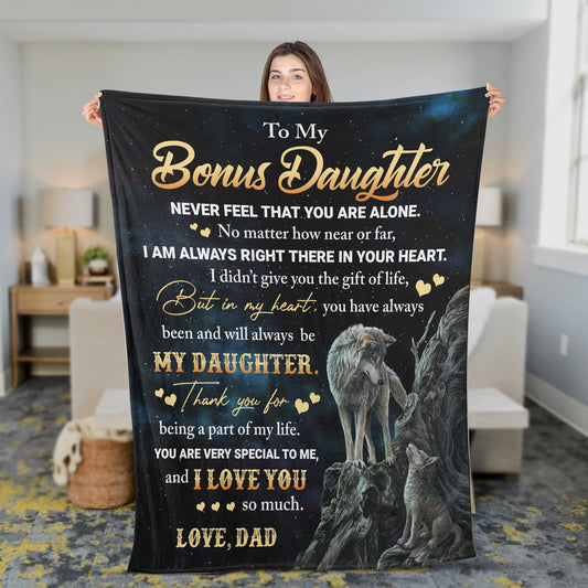 To My Bonus Daughter - Fleece Blanket 60x80