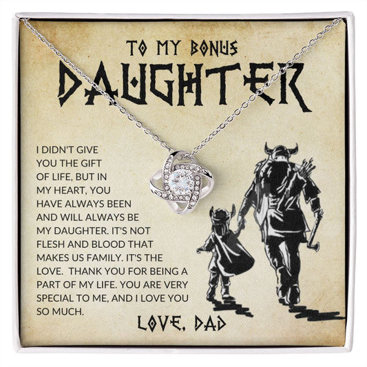 To My Bonus Daughter - Love Knot Necklace