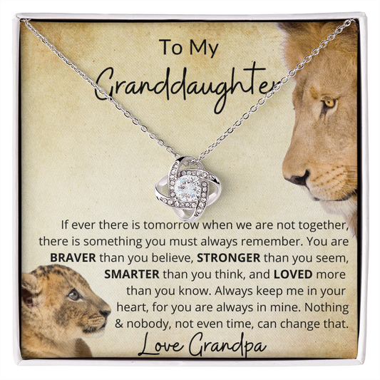 To My Granddaughter - Love Knot Necklace