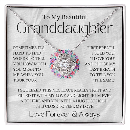 To My Granddaughter - Love Knot Necklace