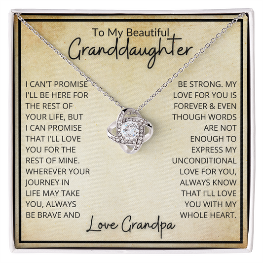 To My Granddaughter - Love Knot Necklace
