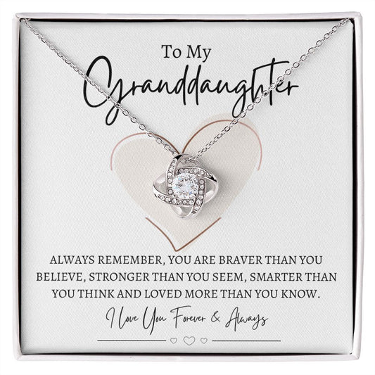 To My Granddaughter - Love Knot Necklace