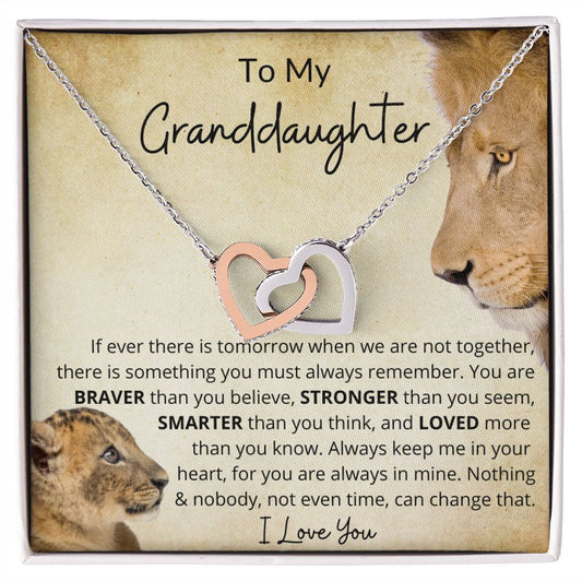 To My Granddaughter - Interlocking Hearts