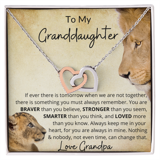 To My Granddaughter - Interlocking Hearts