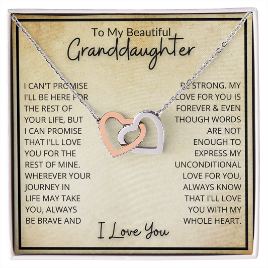 To My Granddaughter - Interlocking Hearts