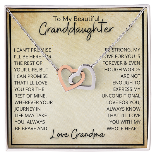 To My Granddaughter - Interlocking Hearts