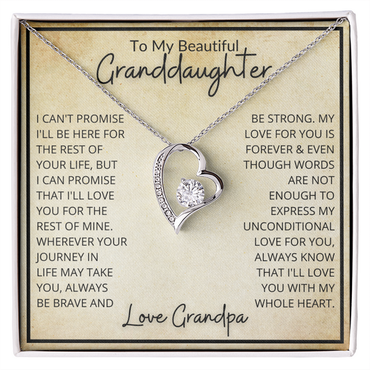 To My Granddaughter - Forever Love Necklace