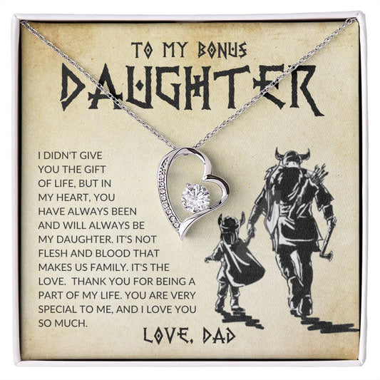 To My Bonus Daughter - Forever Love Necklace