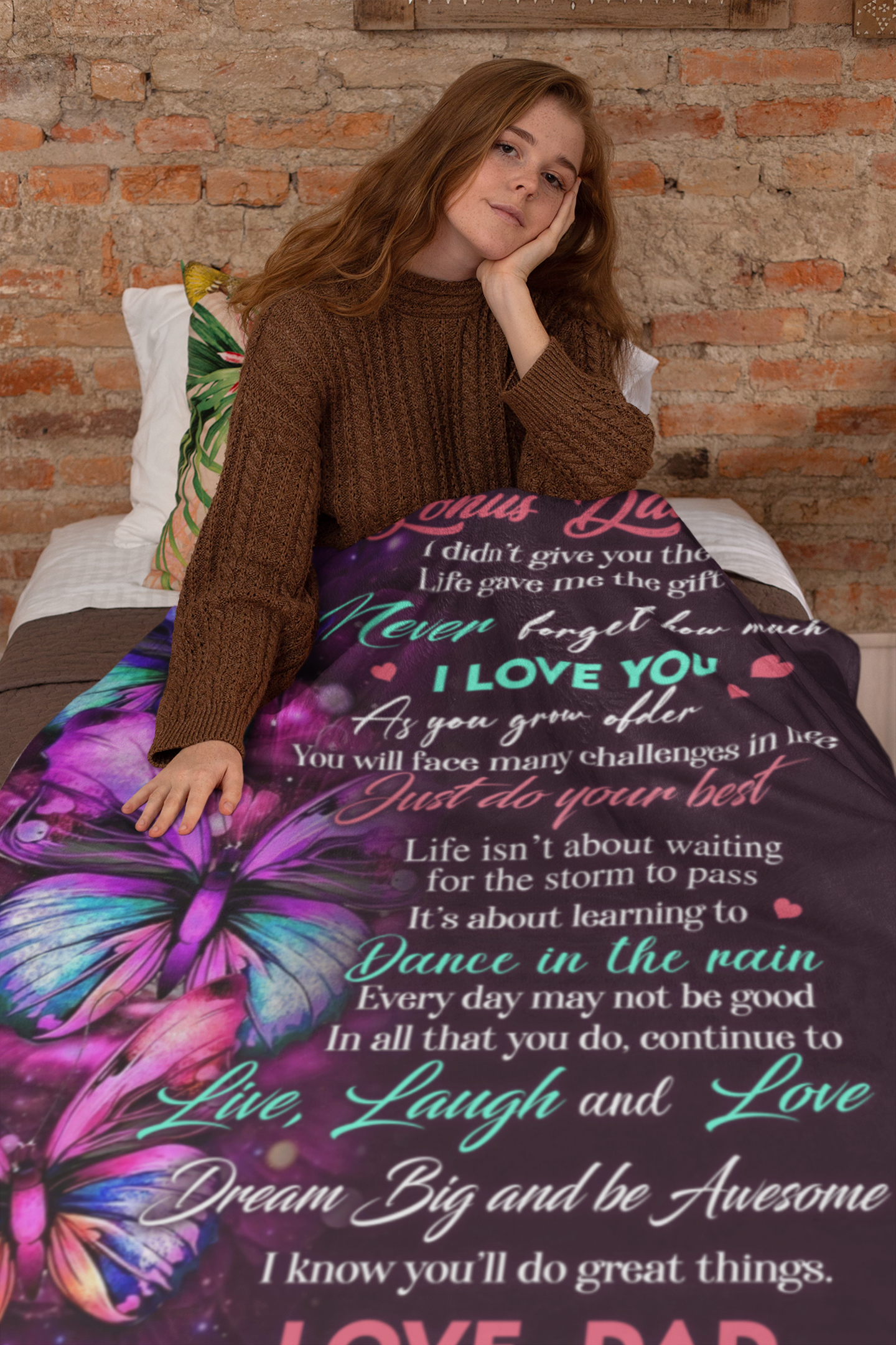 To My Bonus Daughter - Fleece Blanket 60x80