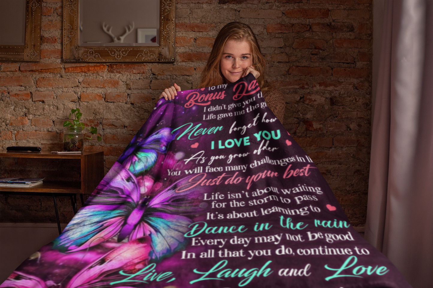 To My Bonus Daughter - Fleece Blanket 60x80